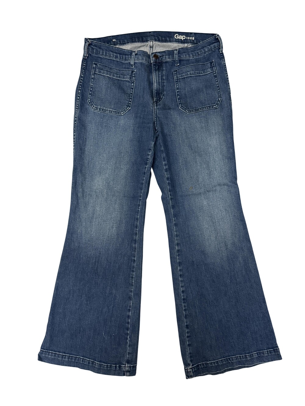 Gap 1969 Jeans Mens 34x31 Blue Relaxed Wide Leg Denim Navy Seafarer 70s style